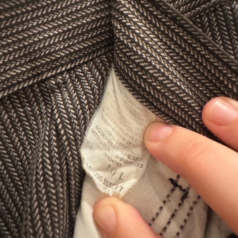 Lee Casuals Women’s Cream & Brown Pleated Tweed Pants Size 10L - Picture 7 of 7